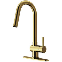 Vigo  VG02008MGK1 Gramercy Pull-Down Kitchen Faucet And Deck Plate In Matte Brushed Gold