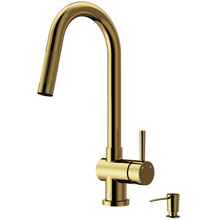 Vigo  VG02008MGK2 Gramercy Pull-Down Kitchen Faucet And Soap Dispenser In Matte Brushed Gold