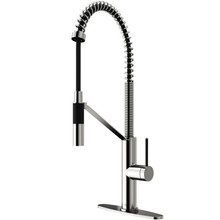 Vigo  VG02027STK1 Livingston Magnetic Kitchen Faucet With Cfiber Technology And Deck Plate In Stainless Steel