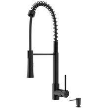 Vigo  VG02032MBK2 Laurelton Pull-Down Spray Kitchen Faucet With Soap Dispenser In Matte Black