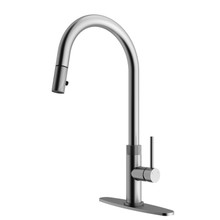 Vigo  VG02033STK1 Bristol Pull-Down Kitchen Faucet With Deck Plate In Stainless Steel