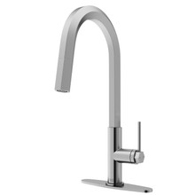 Vigo  VG02034STK1 Hart Hexad Pull-Down Kitchen Faucet With Deck Plate In Stainless Steel