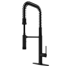 Vigo  VG02037MBK1 Sterling Pull-Down Sprayer Kitchen Faucet With Deck Plate In Matte Black