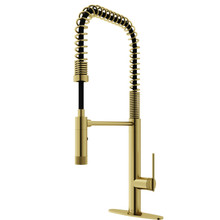 Vigo  VG02037MGK1 Sterling Pull-Down Sprayer Kitchen Faucet With Deck Plate In Matte Brushed Gold