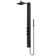 Vigo VG08017MB Sutton 4 In. Shower Massage Panel With Square Rainfall Showerhead And Hand Shower In Matte Black