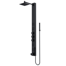 Vigo VG08019MB Bowery 4 In. Shower Massage Panel With Square Waterfall Shower Head And Tub Filler In Matte Black