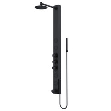 Vigo VG08020MB Bowery 4 In. Shower Massage Panel With Circular Rainfall Showerhead And Tub Filler In Matte Black
