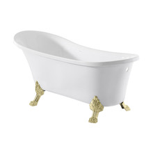 Swiss Madison  SM-FB585CBG Caché Single Slipper, Clawfoot Soaking Acrylic Bathtub, Brushed Gold Clawfoot