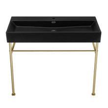 Swiss Madison  SM-CS754 Claire 40" Matte Black Basin Console Sink with Gold Legs