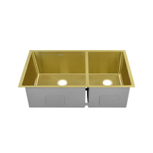 Swiss Madison  SM-KU725G Rivage 33" x 20" Dual Basin, Undermount Kitchen Sink in Gold