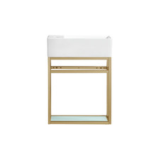Swiss Madison  SM-BV551G Pierre 19.5 Single, Open Shelf, Gold Metal Frame Bathroom Vanity