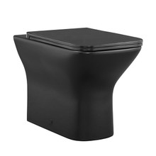 Swiss Madison  SM-WT530MB Carré Back-to-Wall Elongated Toilet Bowl in Matte Black