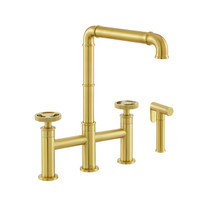 Swiss Madison  SM-KF79BG Avallon Pro Widespread Kitchen Faucet with Side Sprayer in Brushed Gold