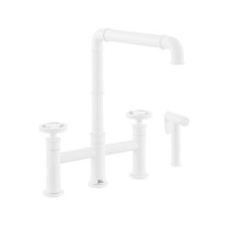 Swiss Madison  SM-KF79MW Avallon Pro Widespread Kitchen Faucet with Side Sprayer in Matte White
