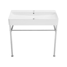 Swiss Madison  SM-CS713 Carré 36" White Basin Console Sink with Chrome Legs