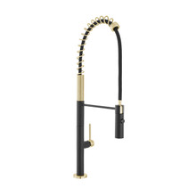 Swiss Madison  SM-KF77BG Chalet Single Handle, Pull-Down Kitchen Faucet in Brushed Gold and Black