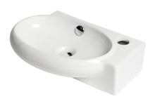 Alfi  ABC117 White 17" Small Wall Mounted Ceramic Sink with Faucet Hole
