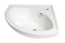 Alfi  ABC120 White 22" Corner Wall Mounted Ceramic Sink with Faucet Hole