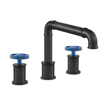 Swiss Madison  SM-BF85BB Avallon Widespread, Double Handle, Bathroom Faucet in Matte Black with Blue Handles