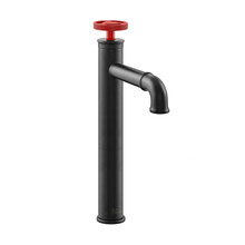 Swiss Madison  SM-BF84BR Avallon 12 Single-Handle, Bathroom Faucet in Matte Black with Red Handles