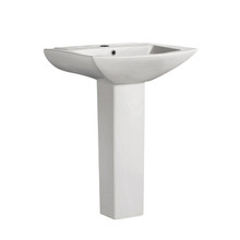Swiss Madison  SM-PS306 Sublime 18 1/8" Wide Square Two-Piece Pedestal Sink