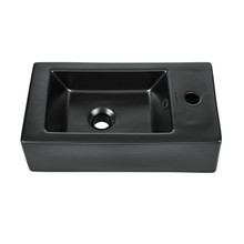 Swiss Madison  SM-WS316MB Voltaire 19.5 x 10 Rectangular Ceramic Wall Hung Sink with Right Side Faucet Mount, Matte Black