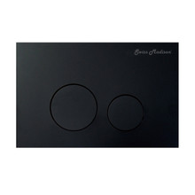 Swiss Madison  SM-WC001B Wall Mount Actuator Flush Push Button Plate with Round Buttons in Matte Black