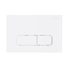 Swiss Madison  SM-WC003MW Wall Mount Dual Flush Actuator Plate with Rectangle Push Buttons in Matte White