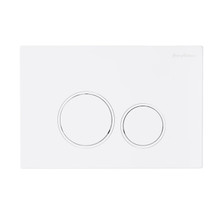 Swiss Madison  SM-WC001MW Wall Mount Dual Flush Actuator Plate with Round Push Buttons in Matte White