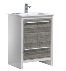 Fresca  FCB8125HA-I Allier Rio 24" Ash Gray Modern Bathroom Cabinet w/ Sink
