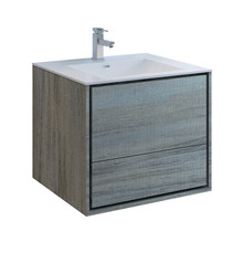 Fresca  FCB9230OG-I Catania 30" Ocean Gray Wall Hung Modern Bathroom Cabinet w/ Integrated Sink