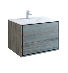 Fresca  FCB9236OG-I Catania 36" Ocean Gray Wall Hung Modern Bathroom Cabinet w/ Integrated Sink