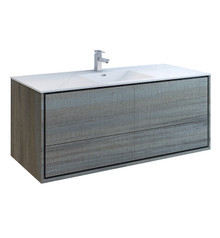 Fresca  FCB9260OG-S-I Catania 60" Ocean Gray Wall Hung Modern Bathroom Cabinet w/ Integrated Single Sink