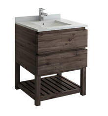 Fresca  FCB3130ACA-FS-CWH-U Formosa 30" Floor Standing Open Bottom Modern Bathroom Cabinet w/ Top & Sink