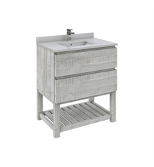 Fresca  FCB3130ASH-FS-CWH-U Formosa 30" Floor Standing Open Bottom Modern Bathroom Cabinet w/ Top & Sink in Ash