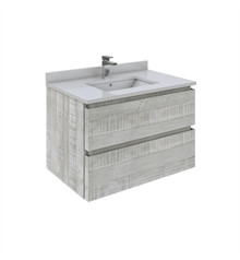 Fresca  FCB3130ASH-CWH-U Formosa 30" Wall Hung Modern Bathroom Cabinet w/ Top & Sink in Ash