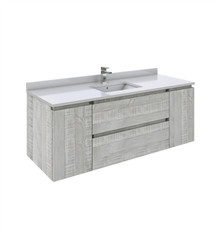 Fresca  FCB31-123012ASH-CWH-U Formosa 54" Wall Hung Modern Bathroom Cabinet w/ Top & Sink in Ash