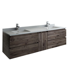 Fresca  FCB31-301230ACA-CWH-U Formosa 72" Wall Hung Double Sink Modern Bathroom Cabinet w/ Top & Sinks