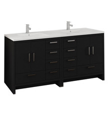 Fresca  FCB9472DGO-I Imperia 72" Dark Gray Oak Free Standing Double Sink Modern Bathroom Cabinet w/ Integrated Sink