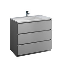 Fresca  FCB9342GR-I Lazzaro 42" Gray Free Standing Modern Bathroom Cabinet w/ Integrated Sink