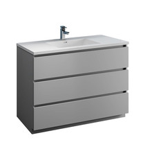 Fresca  FCB9348GR-I Lazzaro 48" Gray Free Standing Modern Bathroom Cabinet w/ Integrated Sink