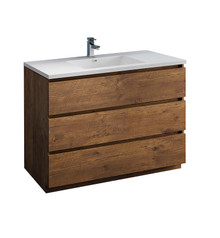 Fresca  FCB9348RW-I Lazzaro 48" Rosewood Free Standing Modern Bathroom Cabinet w/ Integrated Sink