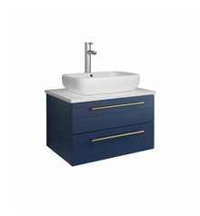 Fresca  FCB6124RBL-VSL-CWH-V Lucera 24" Royal Blue Wall Hung Modern Bathroom Cabinet w/ Top & Vessel Sink