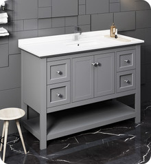 Fresca  FCB2348GR-CWH-U Manchester 48" Gray Traditional Bathroom Cabinet w/ Top & Sink