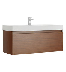 Fresca  FCB8011TK-I Mezzo 48" Teak Wall Hung Modern Bathroom Cabinet w/ Integrated Sink