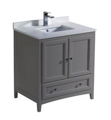 Fresca  FCB2030GR-CWH-U Oxford 30" Gray Traditional Bathroom Cabinet w/ Top & Sink