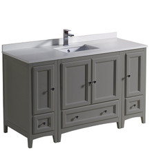 Fresca  FCB20-123012GR-CWH-U Oxford 54" Gray Traditional Bathroom Cabinets w/ Top & Sink