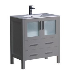 Fresca  FCB6230GR-I Torino 30" Gray Modern Bathroom Cabinet w/ Integrated Sink