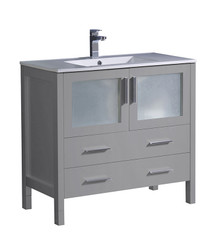 Fresca  FCB6236GR-I Torino 36" Gray Modern Bathroom Cabinet w/ Integrated Sink