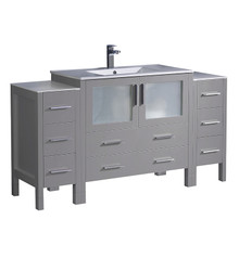Fresca  FCB62-123612GR-I Torino 60" Gray Modern Bathroom Cabinets w/ Integrated Sink